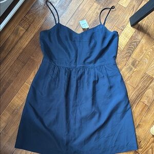 Elegant Navy Blue Spaghetti Strap Dress